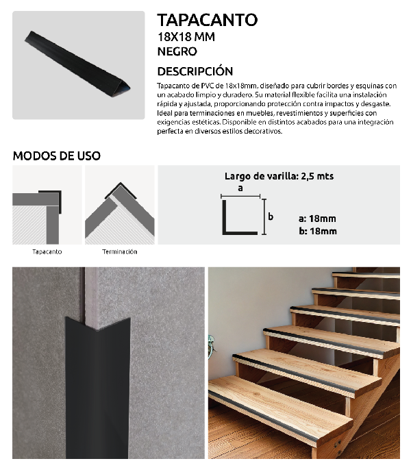 PVC NEGRO,&nbsp;PERFILES H&AMP;O,&nbsp;TAPACANTO,&nbsp;H&AMP;O