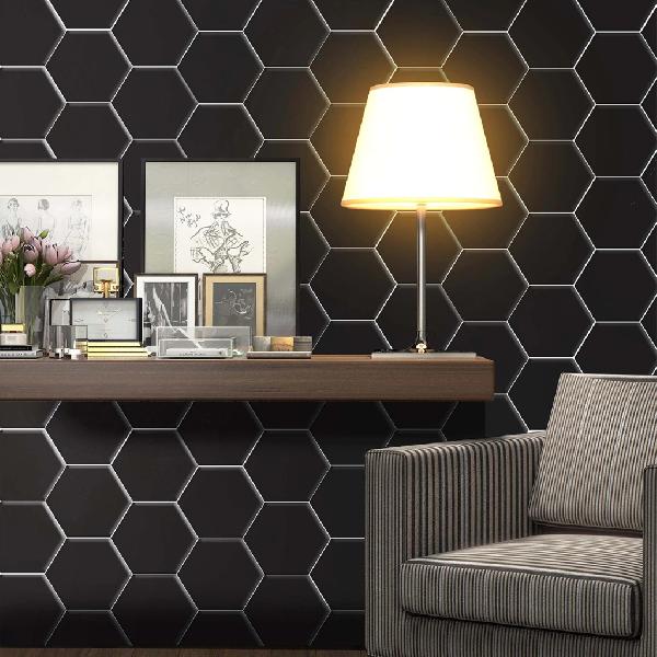 HEXAGONAL LISO NEGRO MATE,&nbsp;CERAR,&nbsp;HEXAGONOS 20X23,&nbsp;CERAR