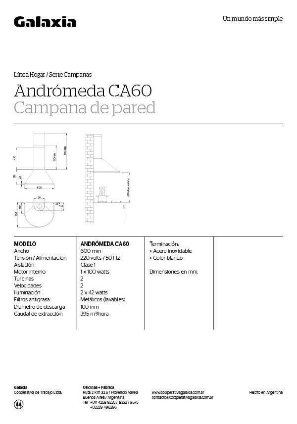 ANDROMEDA CA60,&nbsp;SANITARIOS,&nbsp;CAMPANAS,&nbsp;GALAXIA