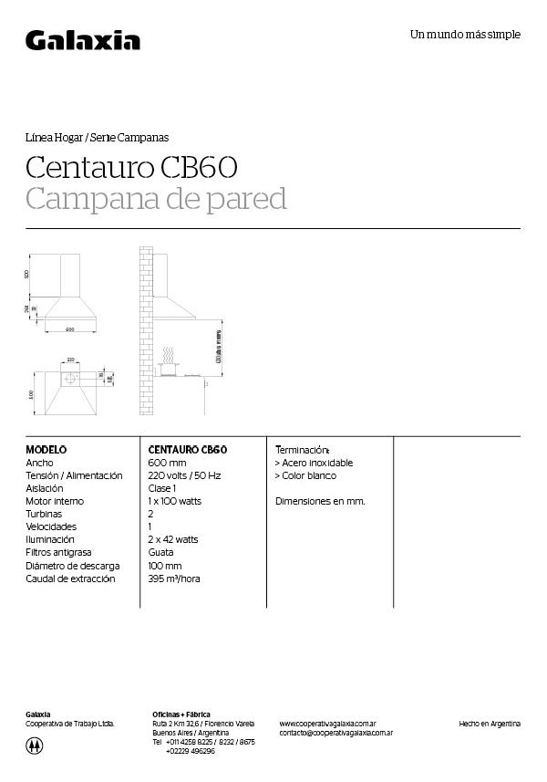 CENTAURO CB60 BLANCO,&nbsp;SANITARIOS,&nbsp;CAMPANAS,&nbsp;GALAXIA